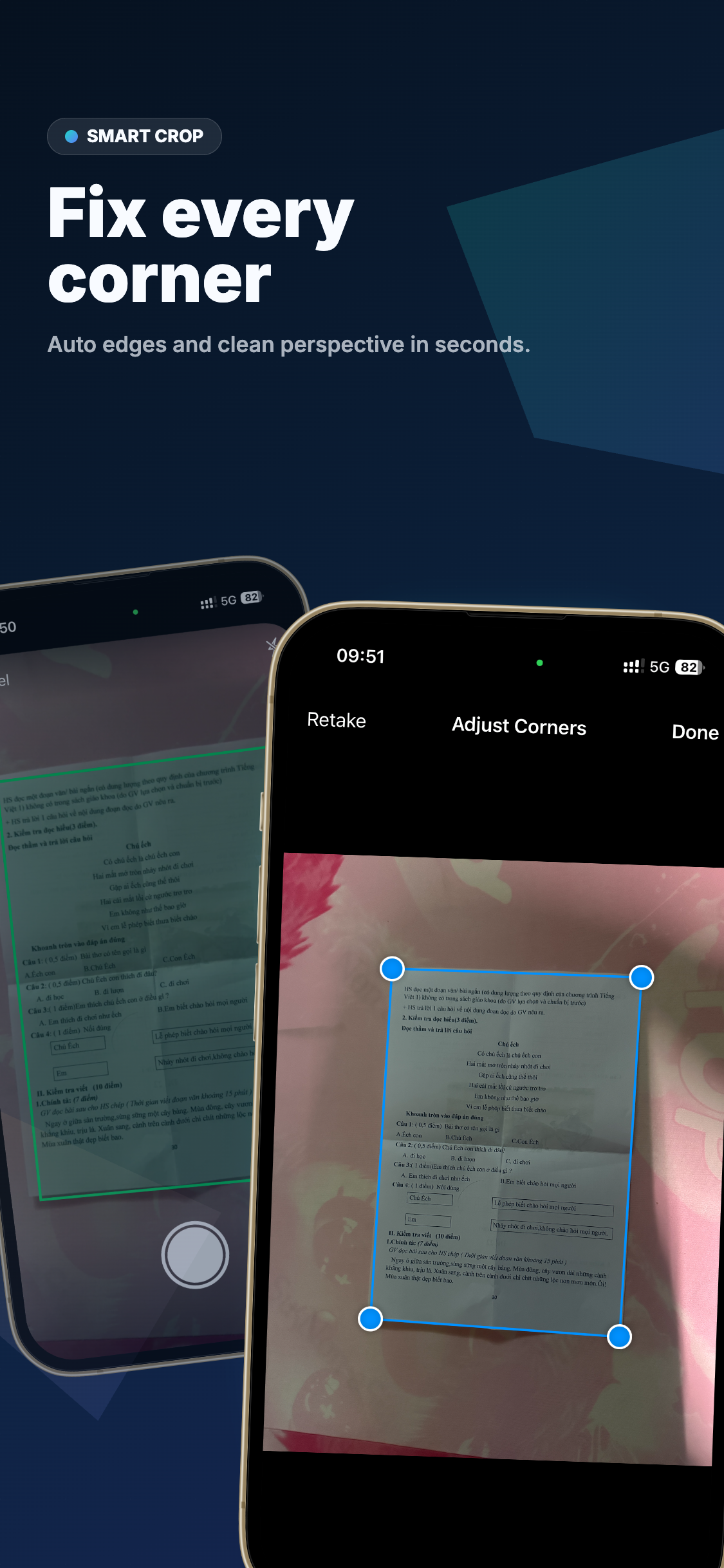 Papera scan and crop view